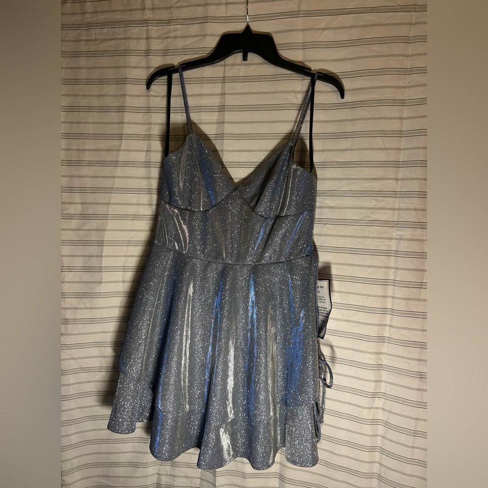 NWT B Darling Glitter Sparkly Blue Dress-Size 13/14